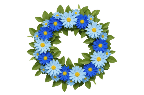 Download Blue and White Daisies with Green Leaves - Daisies Collection