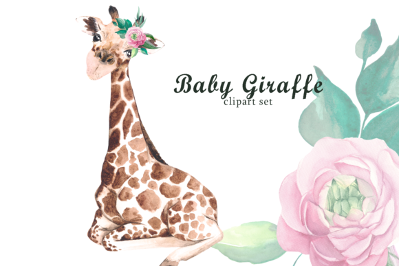 Download Watercolor Safari Baby Giraffe Clipart - Baby giraffe clipart Collection