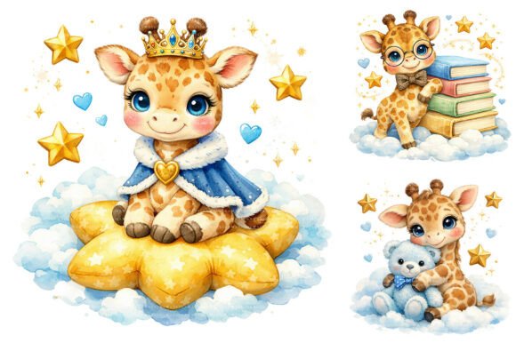 Download Watercolor Baby Giraffe Clipart Bundle - Baby giraffe clipart Collection