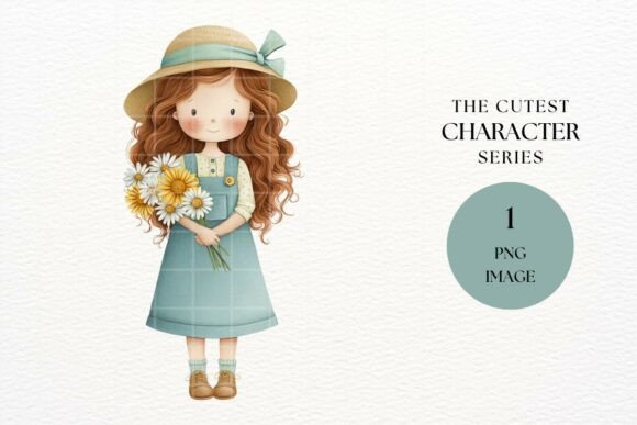 Download Girl with Daisies Clipart PNG - Daisies Collection