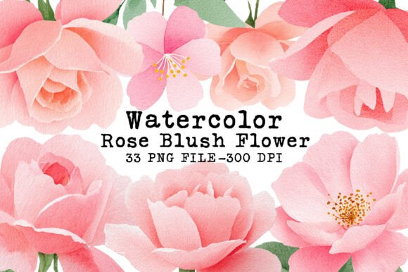 Download Rose Clipart Bundle Blush Flower - Blush flower Collection