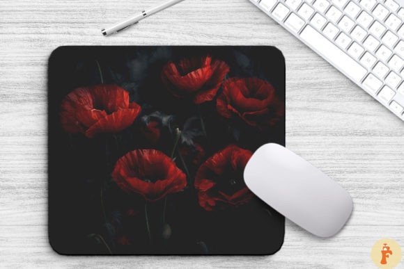 Download Dark-Romantic Poppy Flowers Mouse Pad - Romantic Collection
