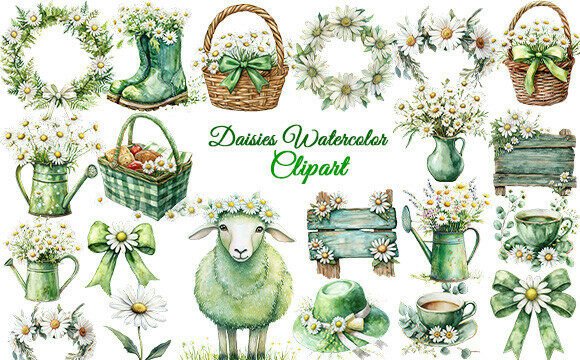 Download Green Daisies Clipart - Daisies Collection