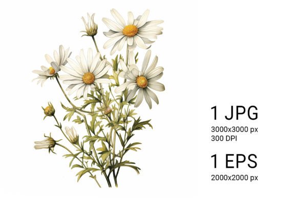 Download White Daisies on White Background - Daisies Collection