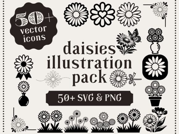 Download Daisies Illustration Pack Daisy Clipart - Daisies Collection