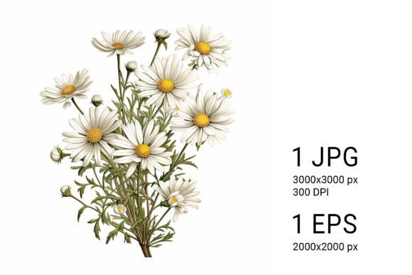 Download White Daisies on White Background - Daisies Collection