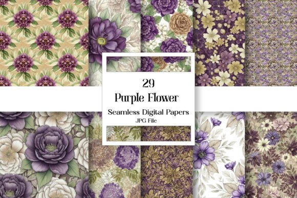 Download Purple Flower Digital Paper Pack - Premium Resources