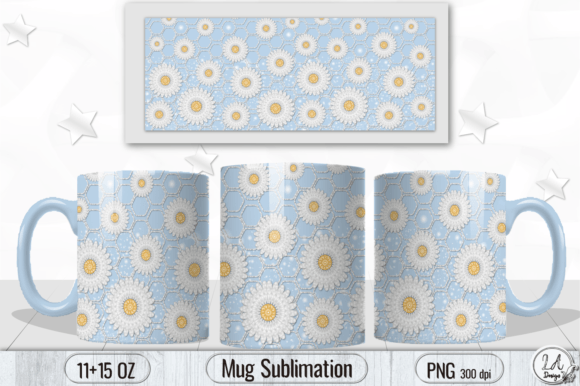 Download White Daisies Mug Wrap Sublimation - Daisies Collection