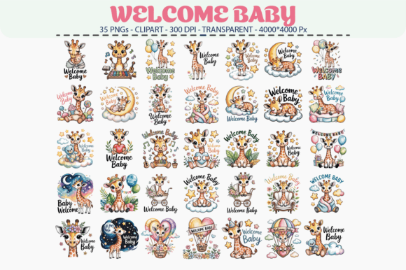 Download Welcome Baby Giraffe Clipart – 35 PNG - Premium Resources
