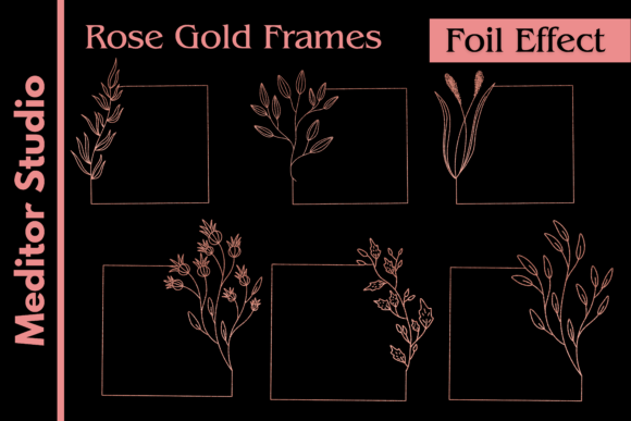 Download Rose Gold Floral Frames Set - Premium Resources