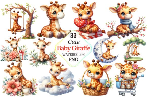 Download Watercolor Cute Baby Giraffe Clipart - Baby giraffe clipart Collection